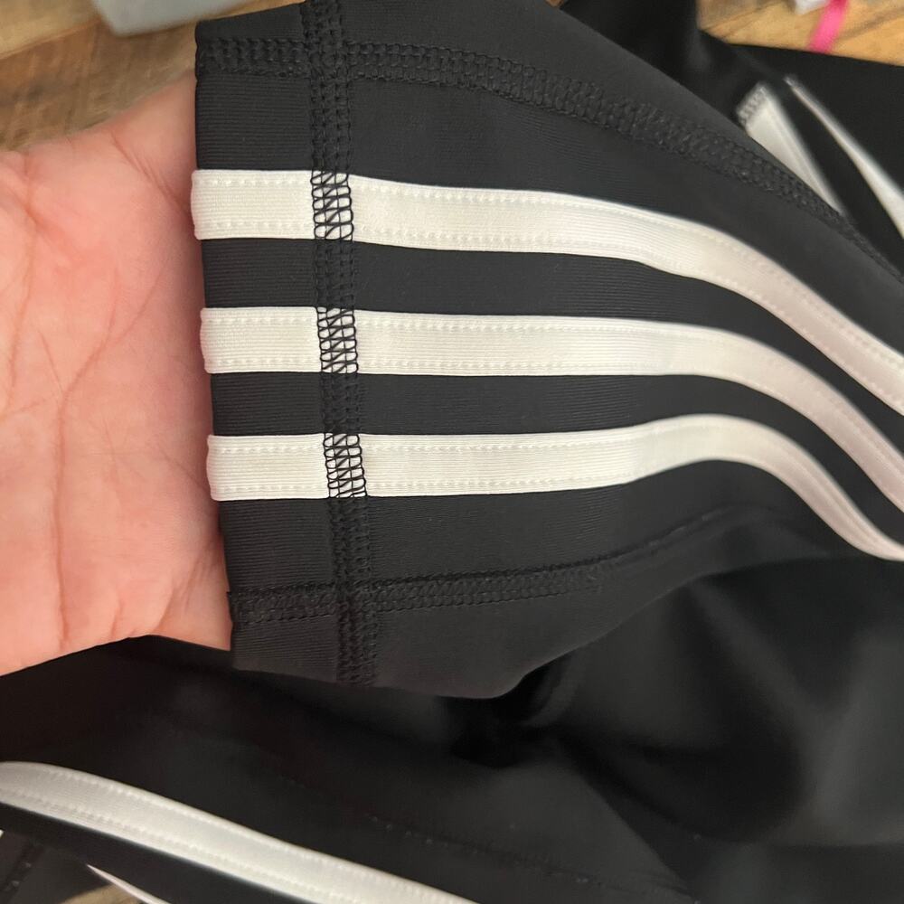 Adidas Climalite Leggings Womens XL Black White Three Stripe Athletic - Picture 6 of 9